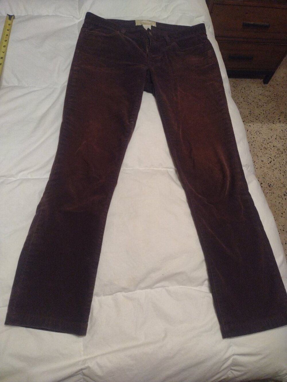 J. Crew 30S Brown Corduroy Low Waist Long Pants Jeans Cotton